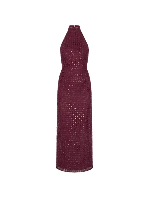 ROTATE BIRGER CHRISTENSEN beaded maxi dress in bordeaux