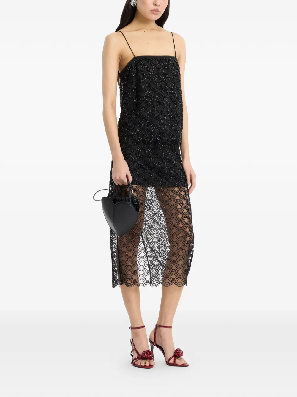 ROTATE BIRGER CHRISTENSEN Blouse met pailletten Zwart