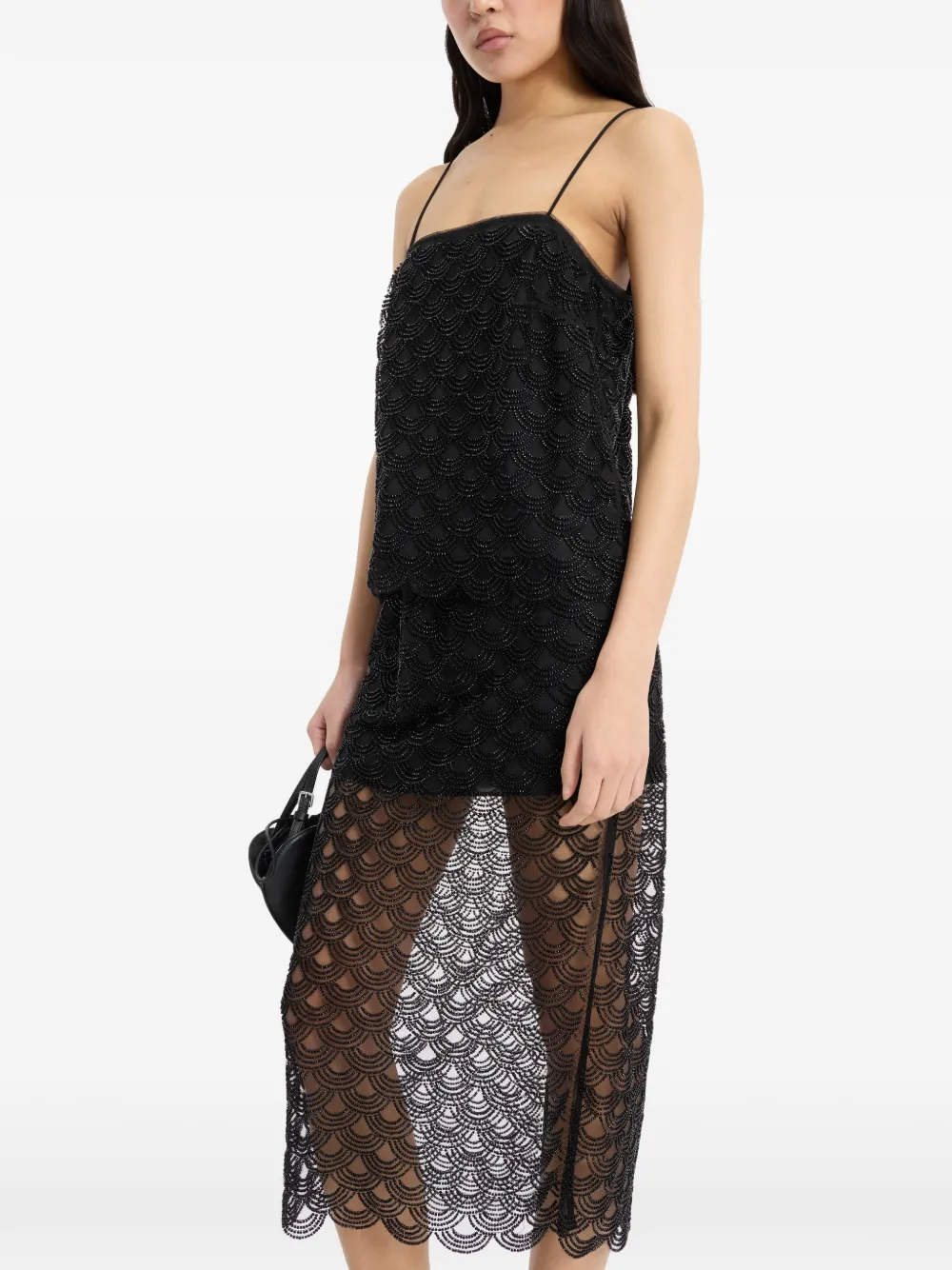 ROTATE BIRGER CHRISTENSEN Blouse met pailletten Zwart
