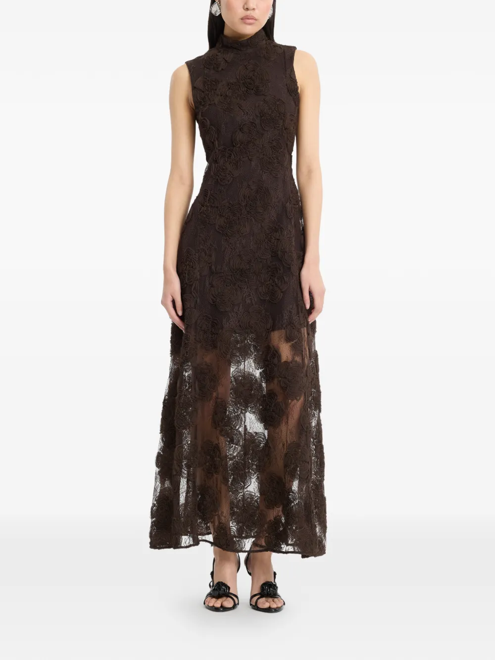 ROTATE BIRGER CHRISTENSEN flower maxi dress - Brown