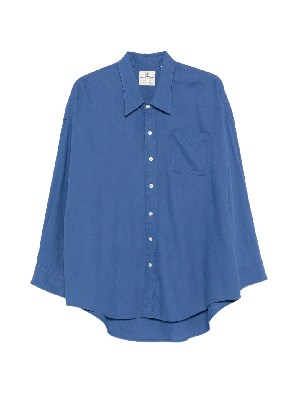 Denimist patch-pocket button-up top - Blu