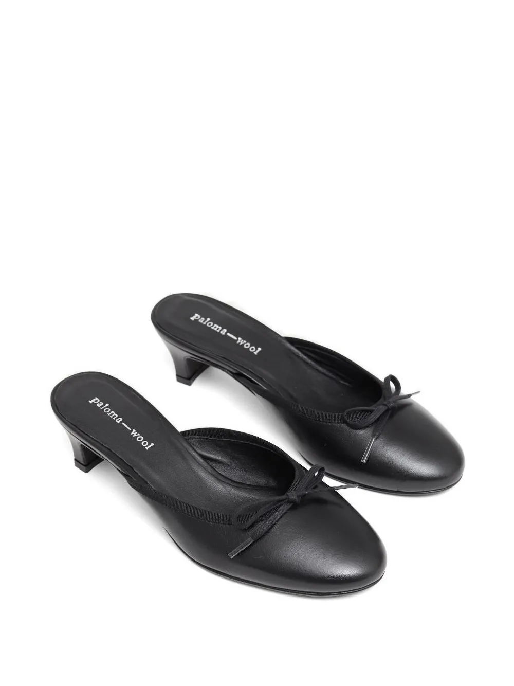 Paloma Wool No 2831 Petra bow-detail mules Zwart