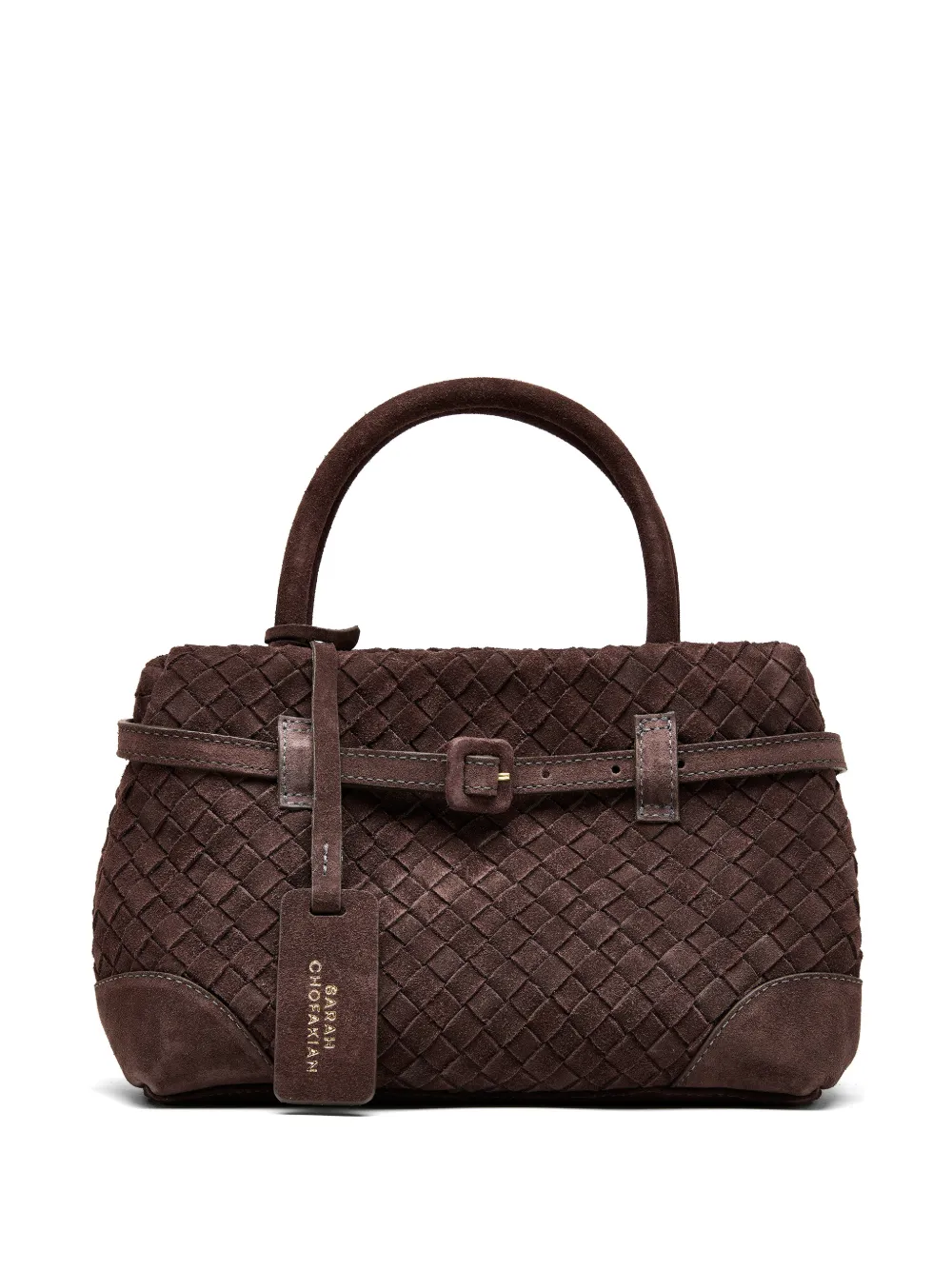 Sarah Chofakian mini Entrelazo top handle mini bag - Marrone