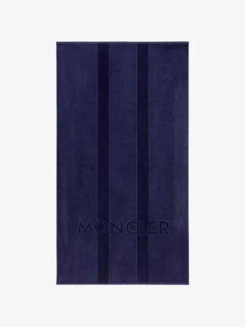 Moncler logo-embossed striped beach towel