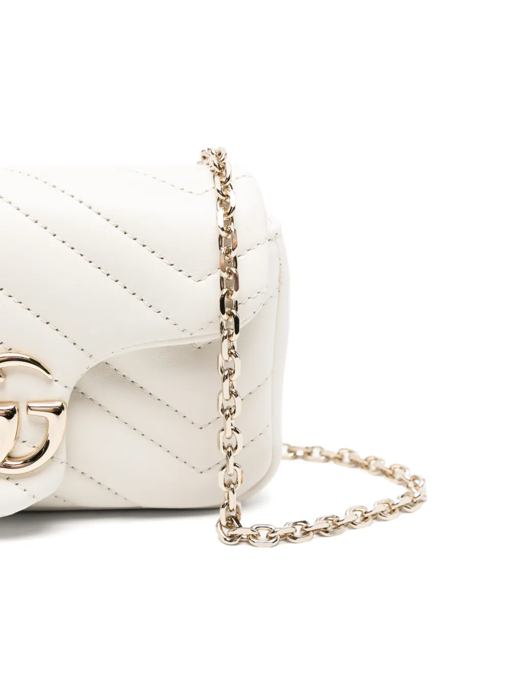 Gucci GG Marmont matelassé schoudertas Wit