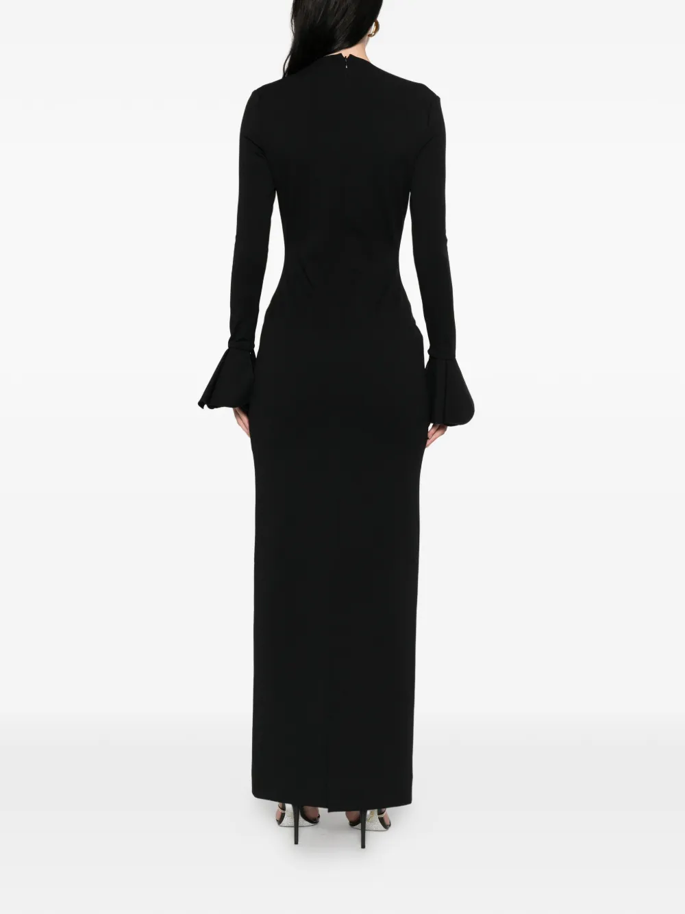 Solace London Hutton maxi-jurk met V-hals Zwart