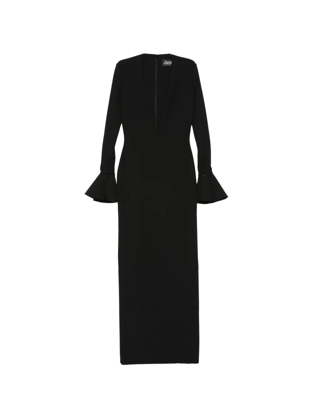Solace London Hutton V-neck maxi dress - Nero