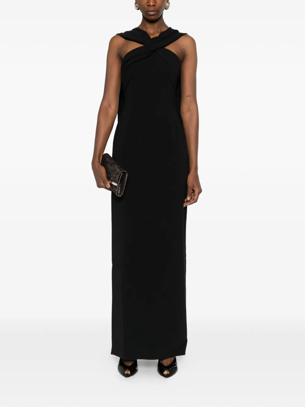 Solace London Rona twisted maxi dress - Nero