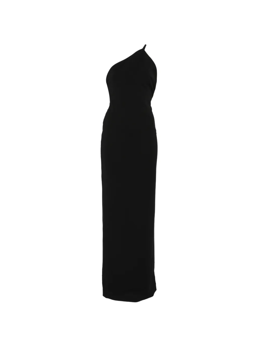 Solace London Alexandra asymmetric-strap maxi dress - Nero