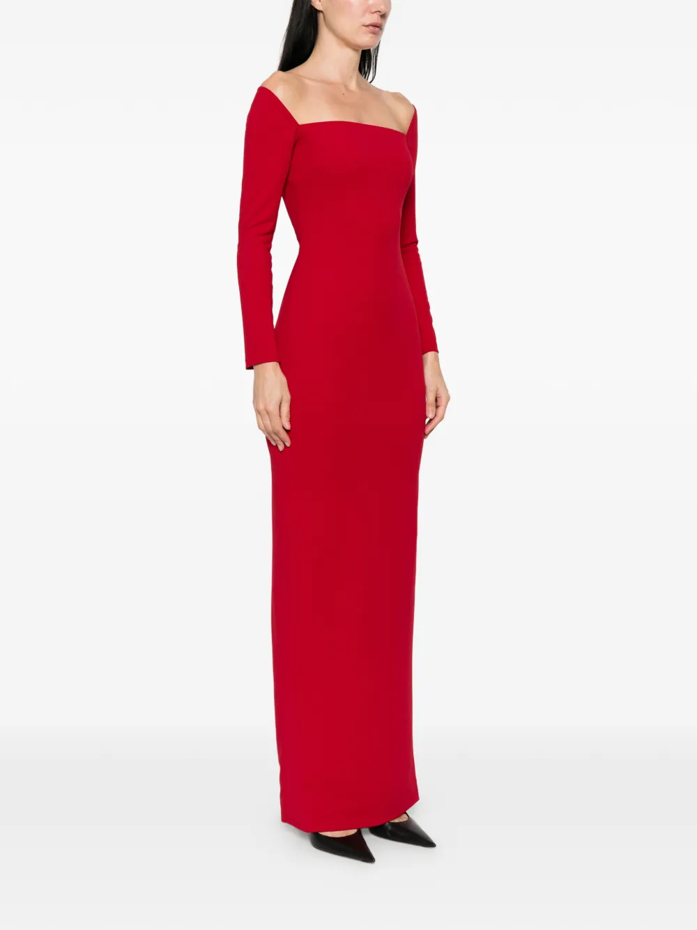 Solace London Lolita maxi-jurk met lange mouwen Rood