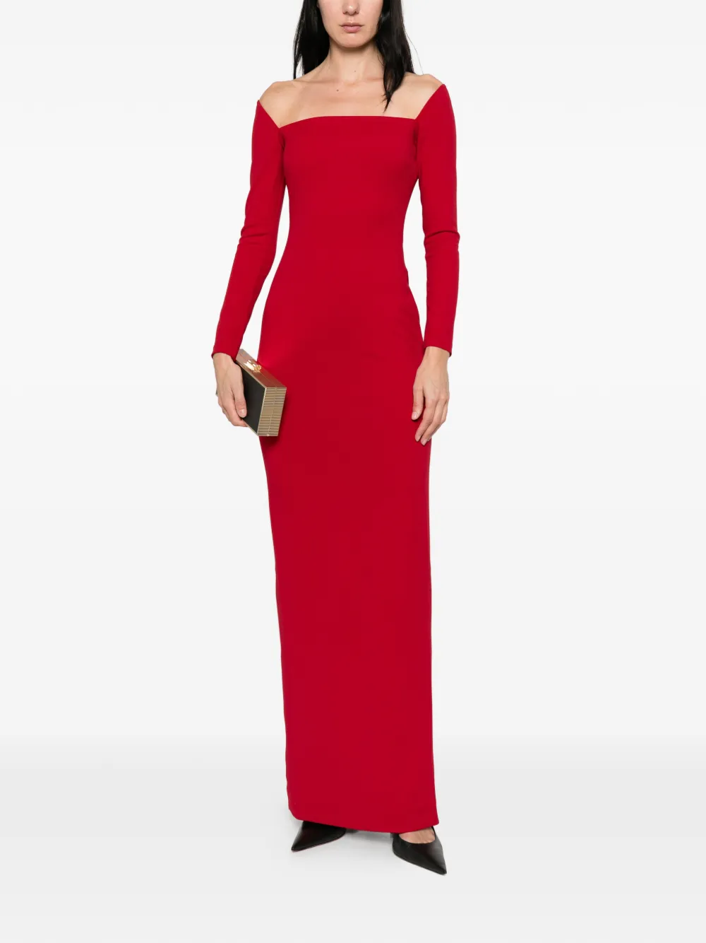 Solace London Lolita maxi-jurk met lange mouwen Rood