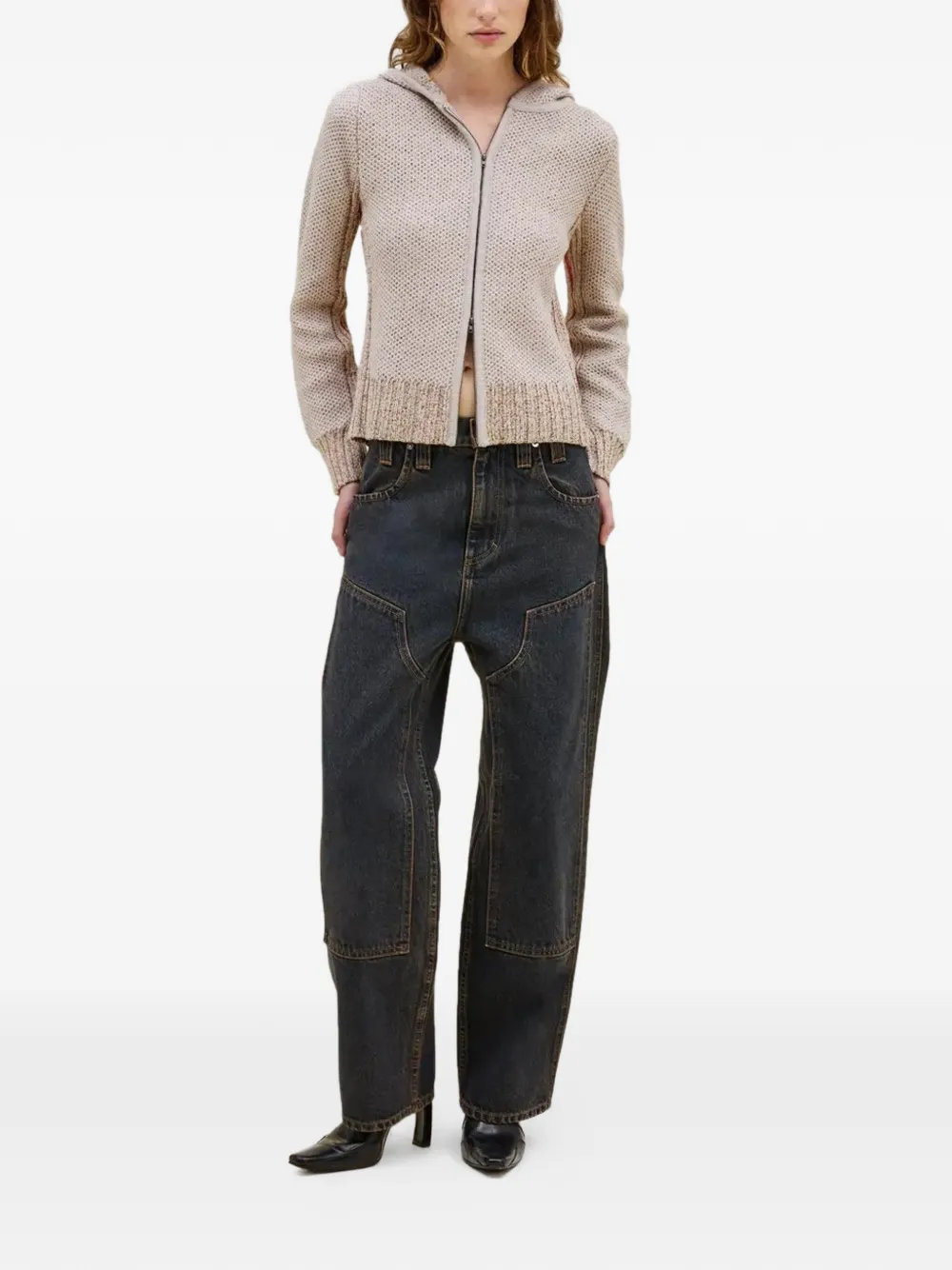  Eckhaus Latta Vaqueros Con Costuras En Contraste - Azul 