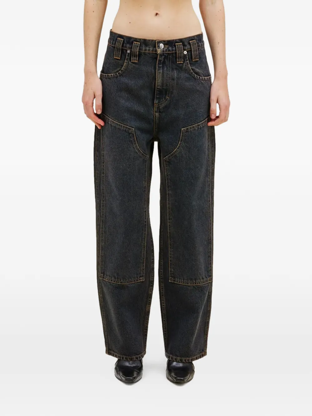  Eckhaus Latta Vaqueros Con Costuras En Contraste - Azul 