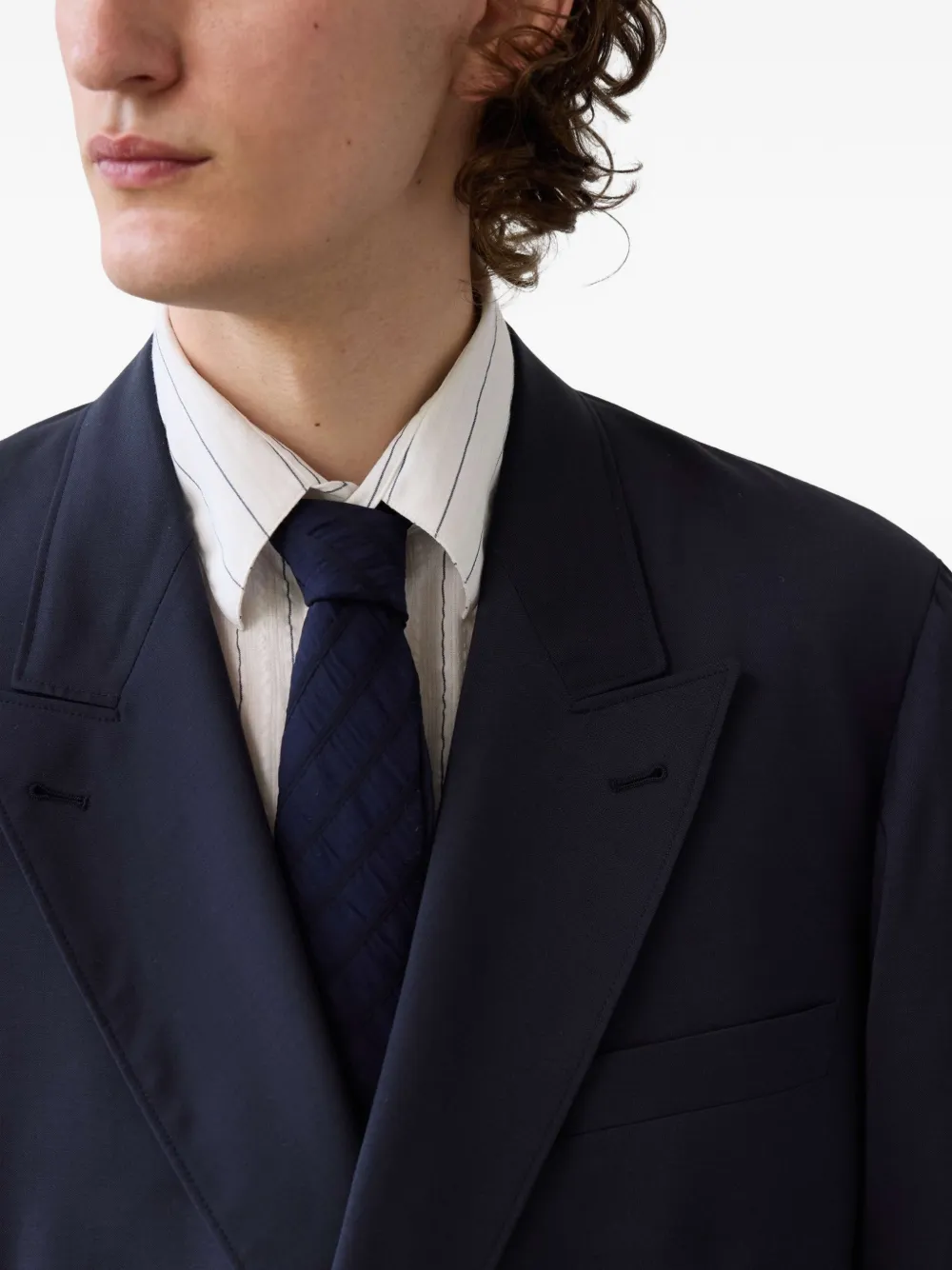 Carter Young Kirk ongestructureerde blazer met dubbele rij knopen Blauw