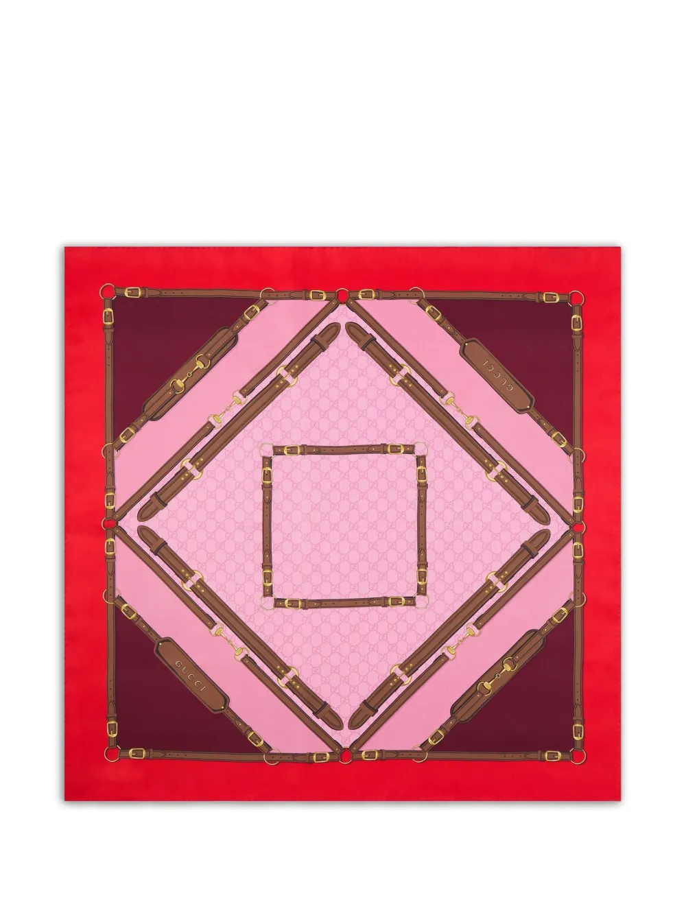 Gucci geometric-print silk scarf - Rot