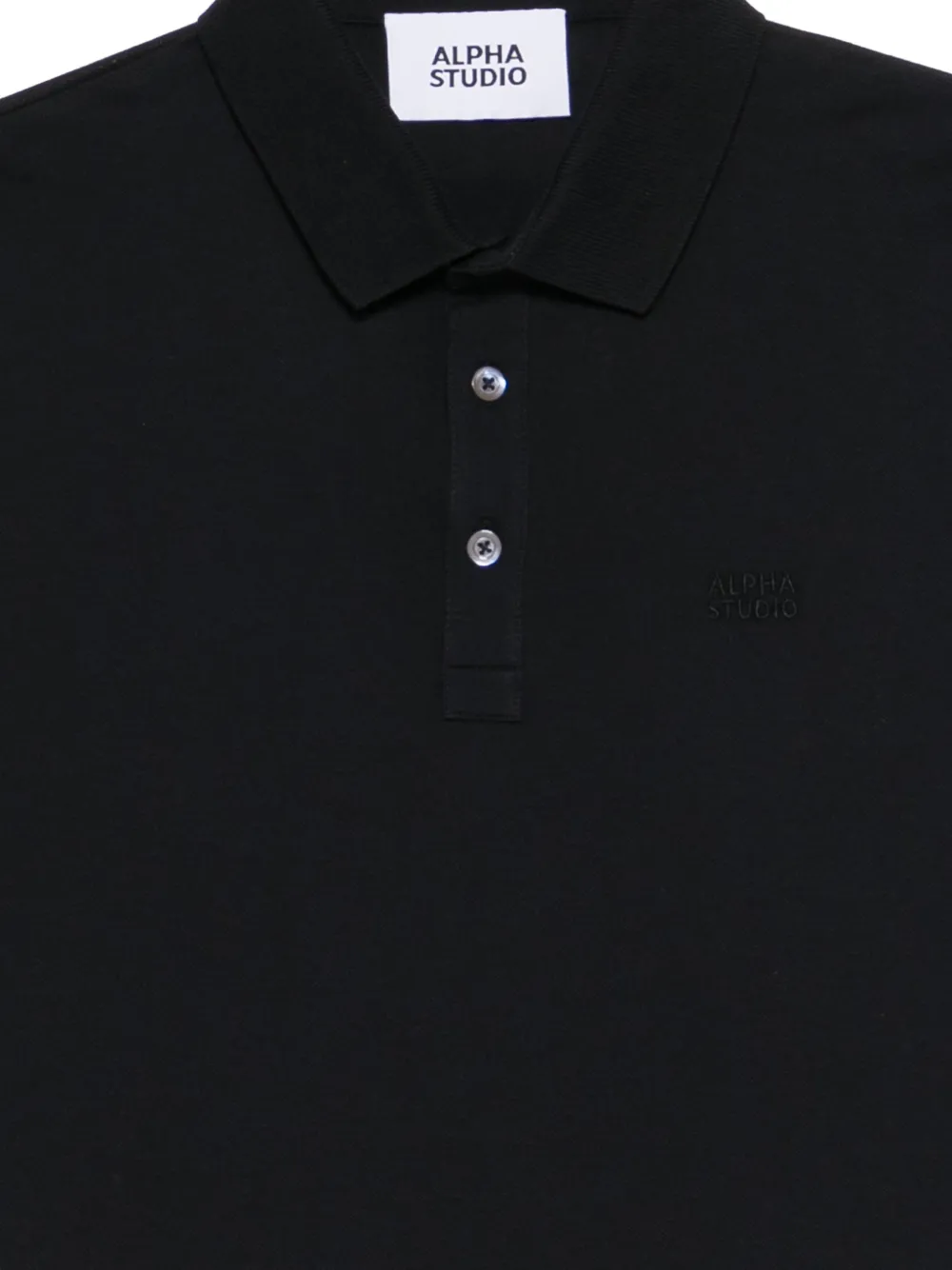  Alpha Studio Polo Con Botones - Negro 