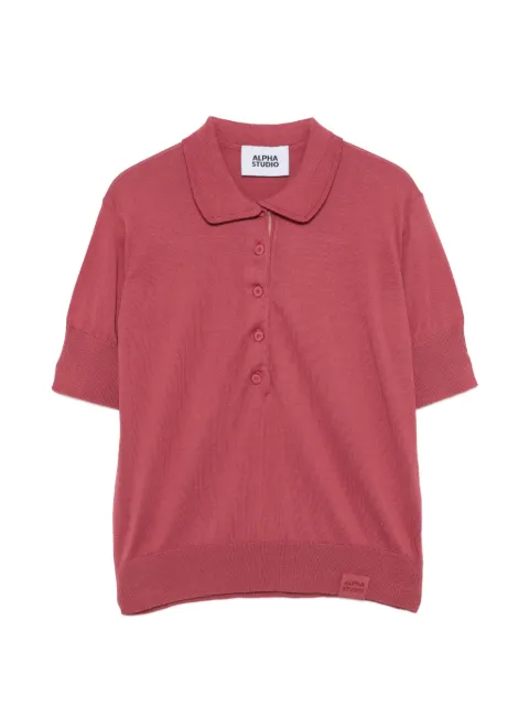 ALPHA STUDIO button-up polo top
