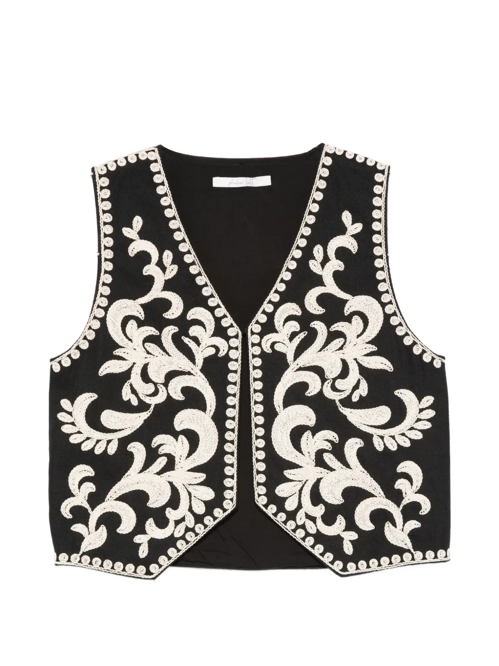 PHILIA LOFT floral-embroidered waistcoat - Schwarz