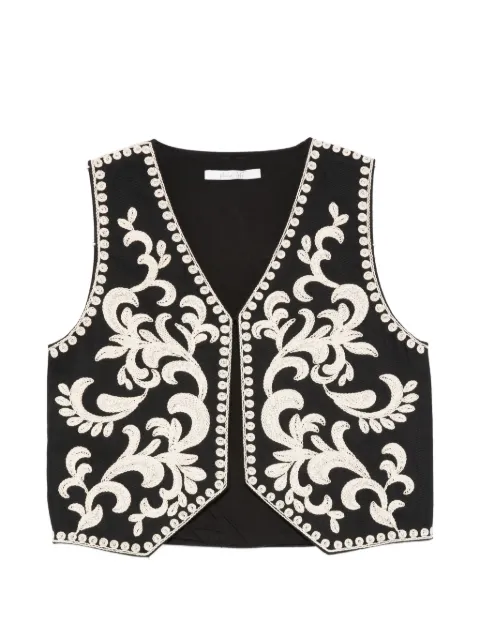 PHILIA LOFT floral-embroidered waistcoat
