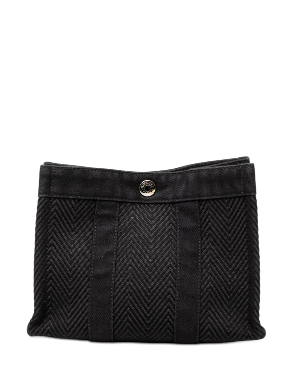 Hermès Pre-Owned 2000-2020 Chevron Canvas Fourre Tout pouch - Schwarz