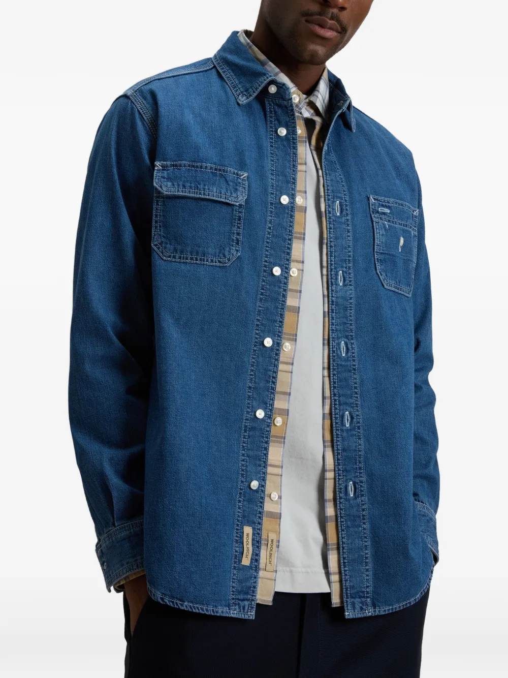Woolrich Denim overhemd Blauw