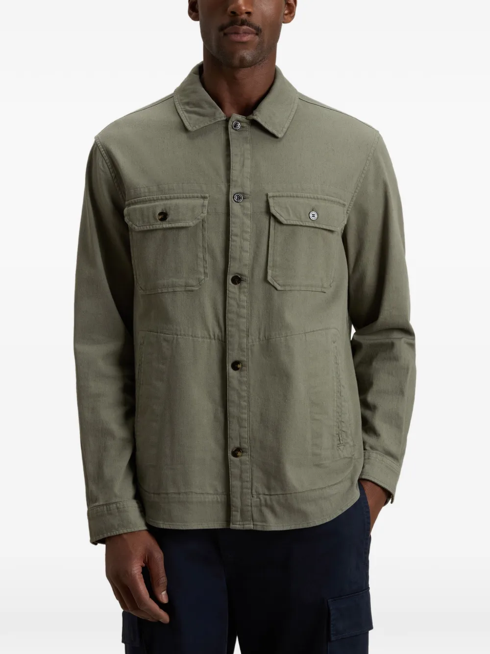 Woolrich Shirtjack met geverfde stof Groen