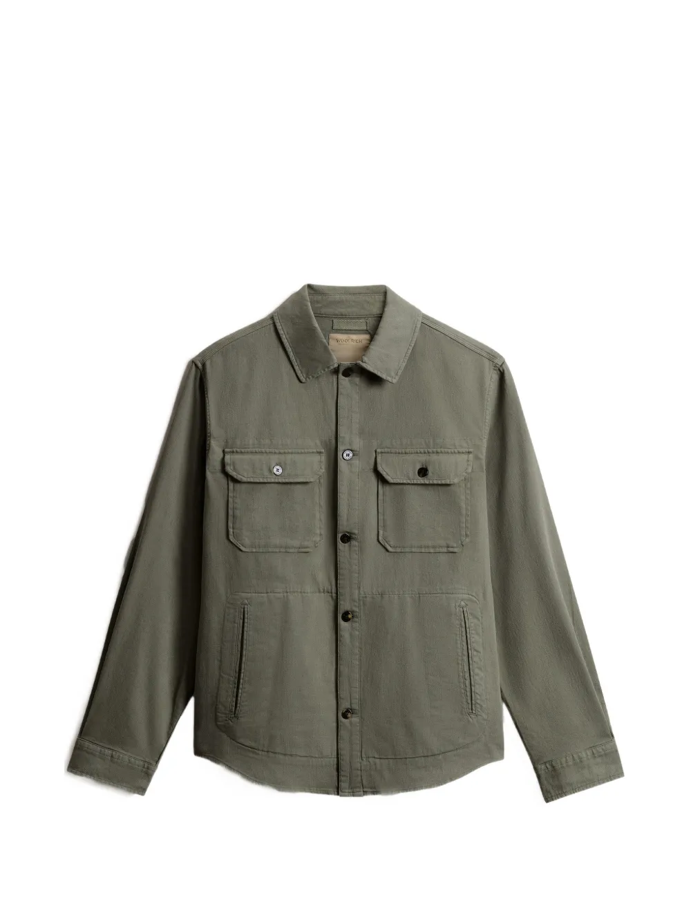 Woolrich garment-dyed shirt jacket - Verde