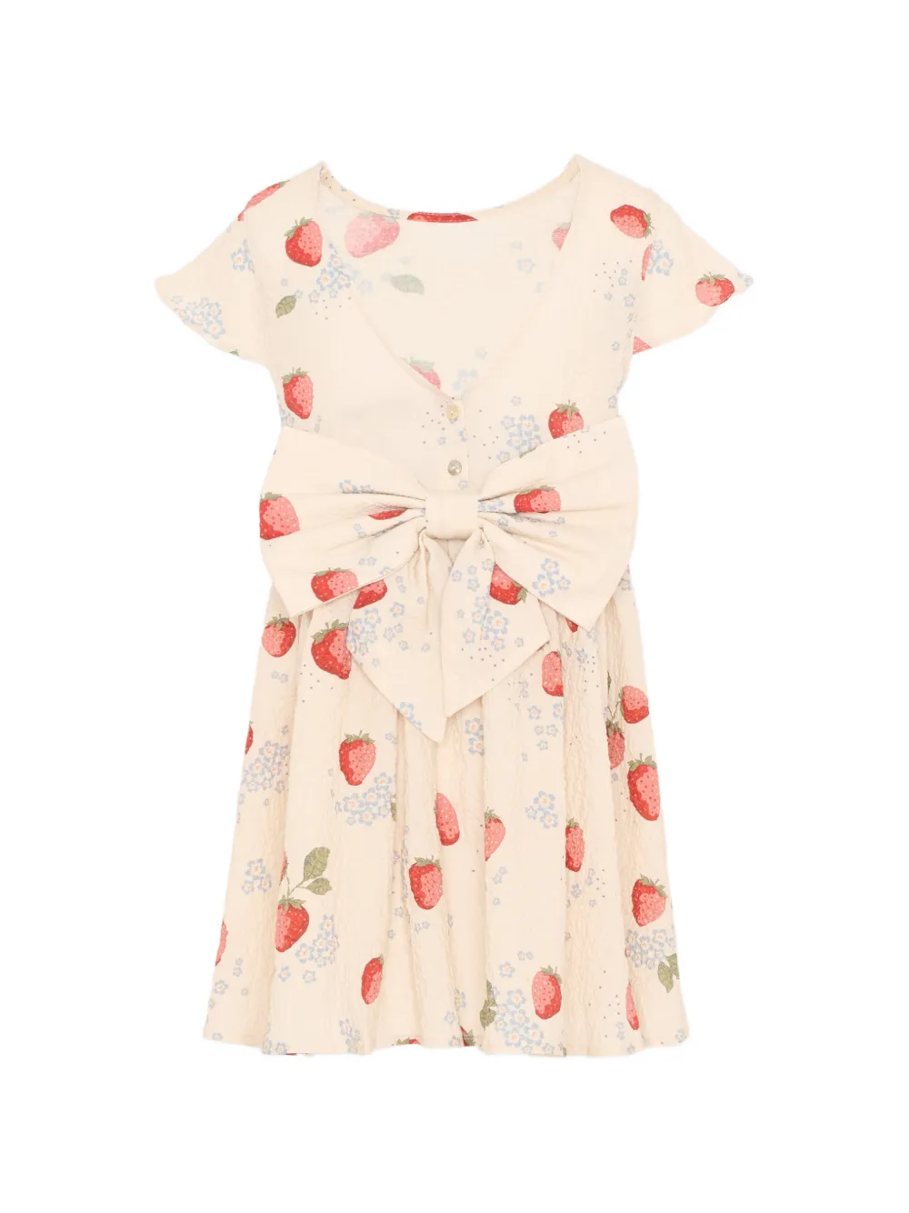 Konges Sløjd strawberry print short-sleeve dress - Toni neutri