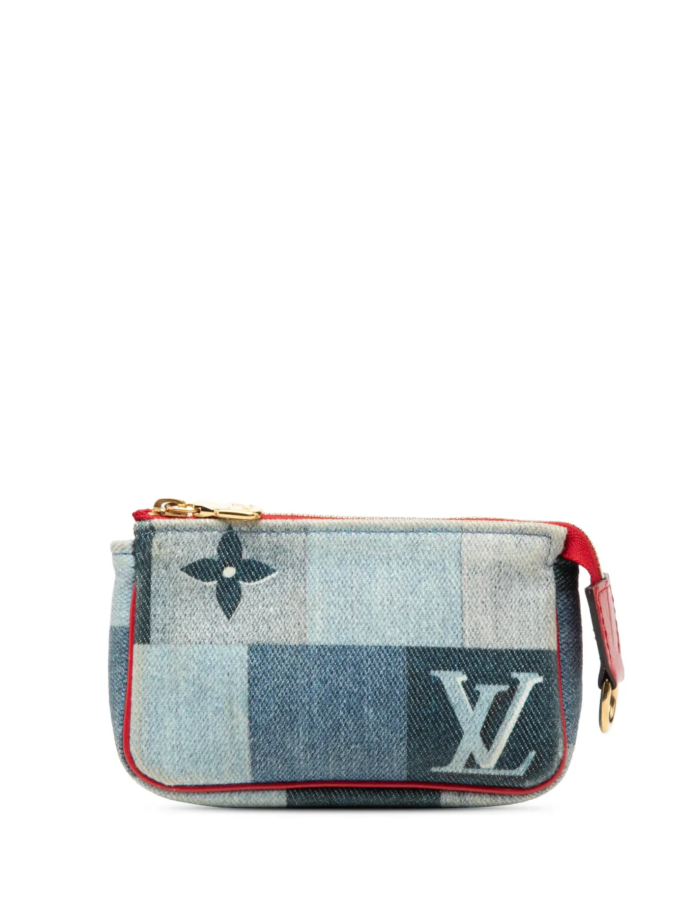 Louis Vuitton Pre-Owned 2020 Micro Monogram Denim Patchwork Pochette Accessoires pouch - Blu