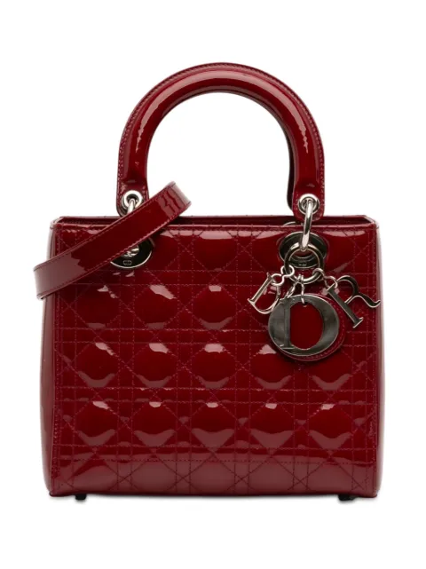 Christian Dior Pre-Owned 2017 Medium Patent Cannage Lady Dior satchel