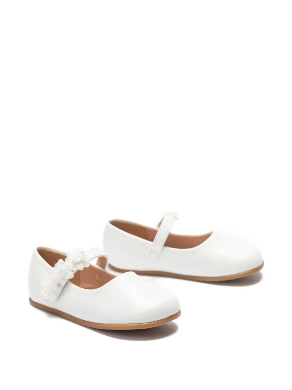 Tulleen Lyra ballerina's met bloemenprint Wit