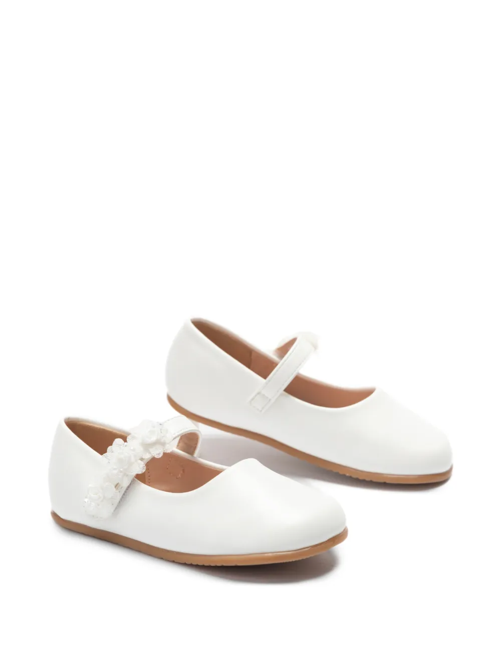 Tulleen Lyra ballerina's met bloe print Wit