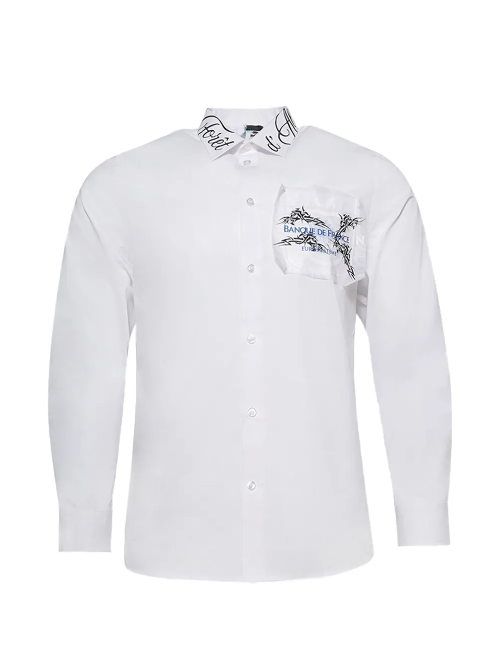 COUCOUBEBE 75018 Banque de France printed shirt - Weiß