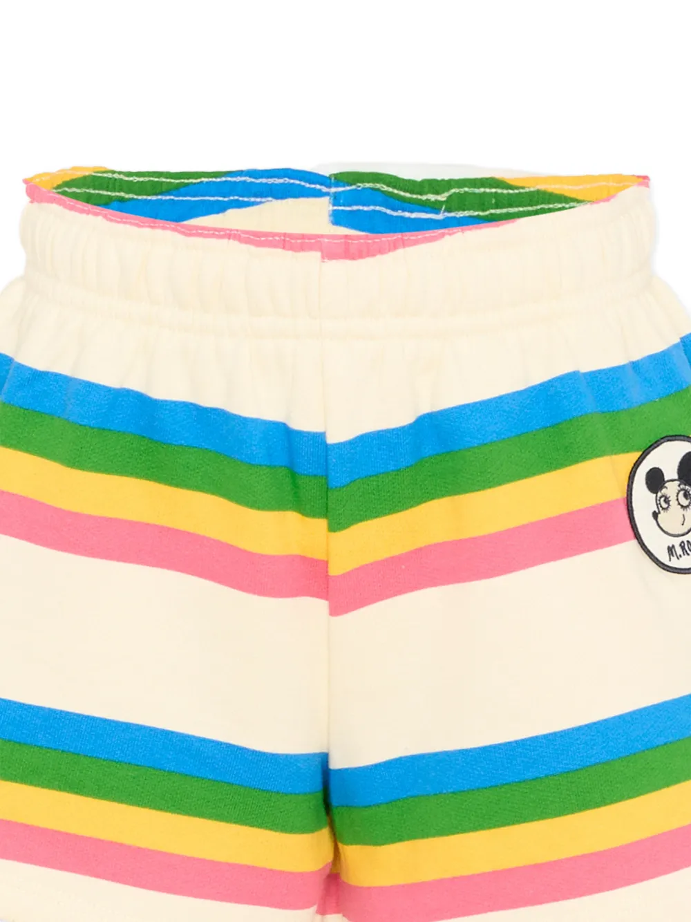  Mini Rodini Striped Appliqué Shorts - Neutrals 