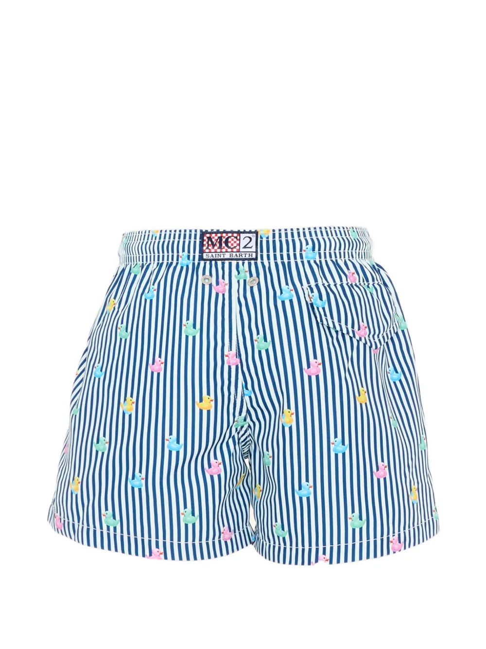 MC2 Saint Barth Kids Zwembroek met auto print Blauw