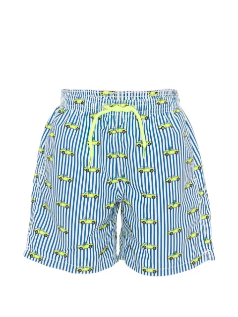 MC2 Saint Barth Kids striped car print swimming shorts