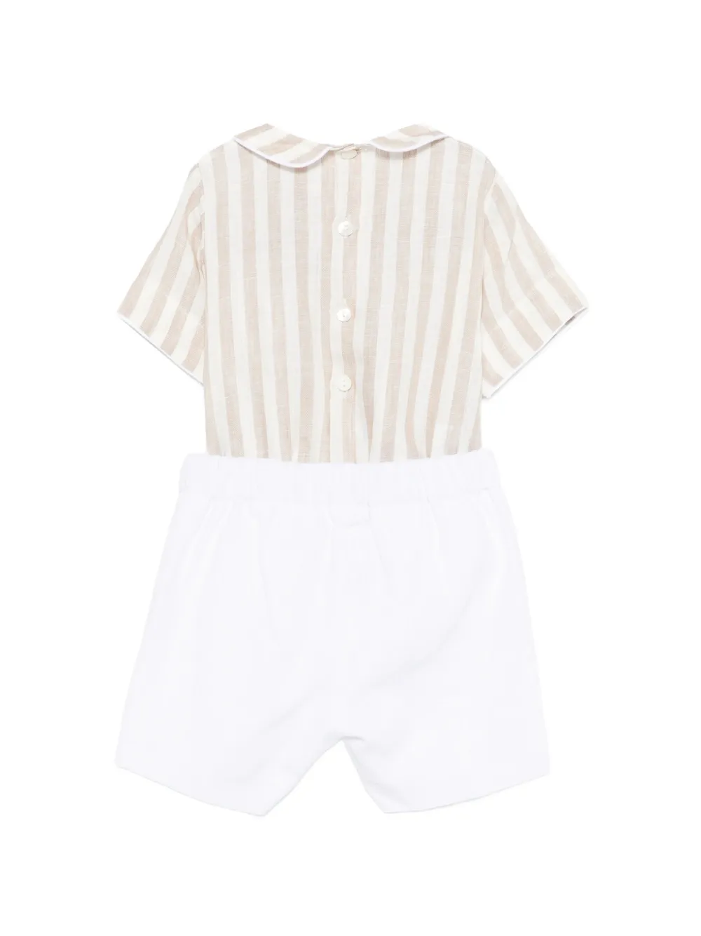 La Stupenderia Gestreepte shorts set Wit