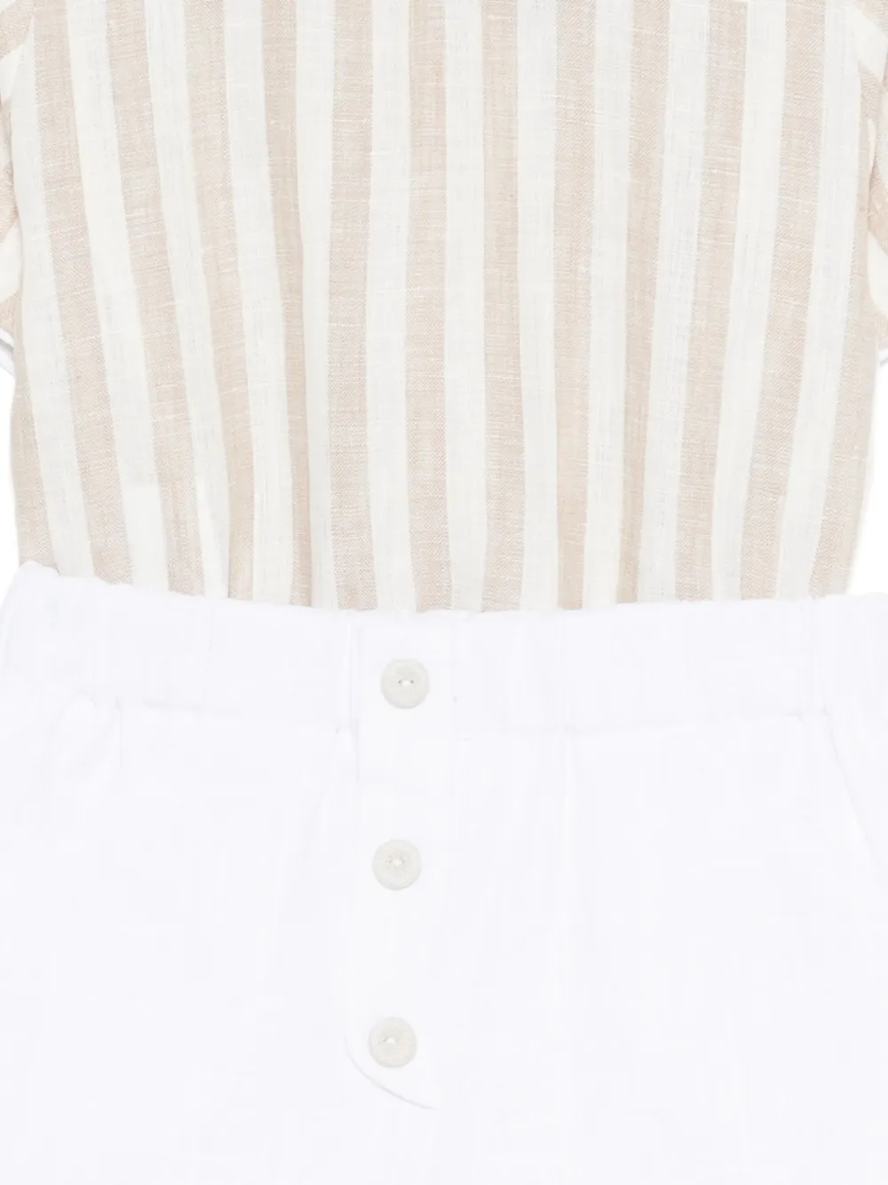 La Stupenderia Gestreepte shorts set Wit