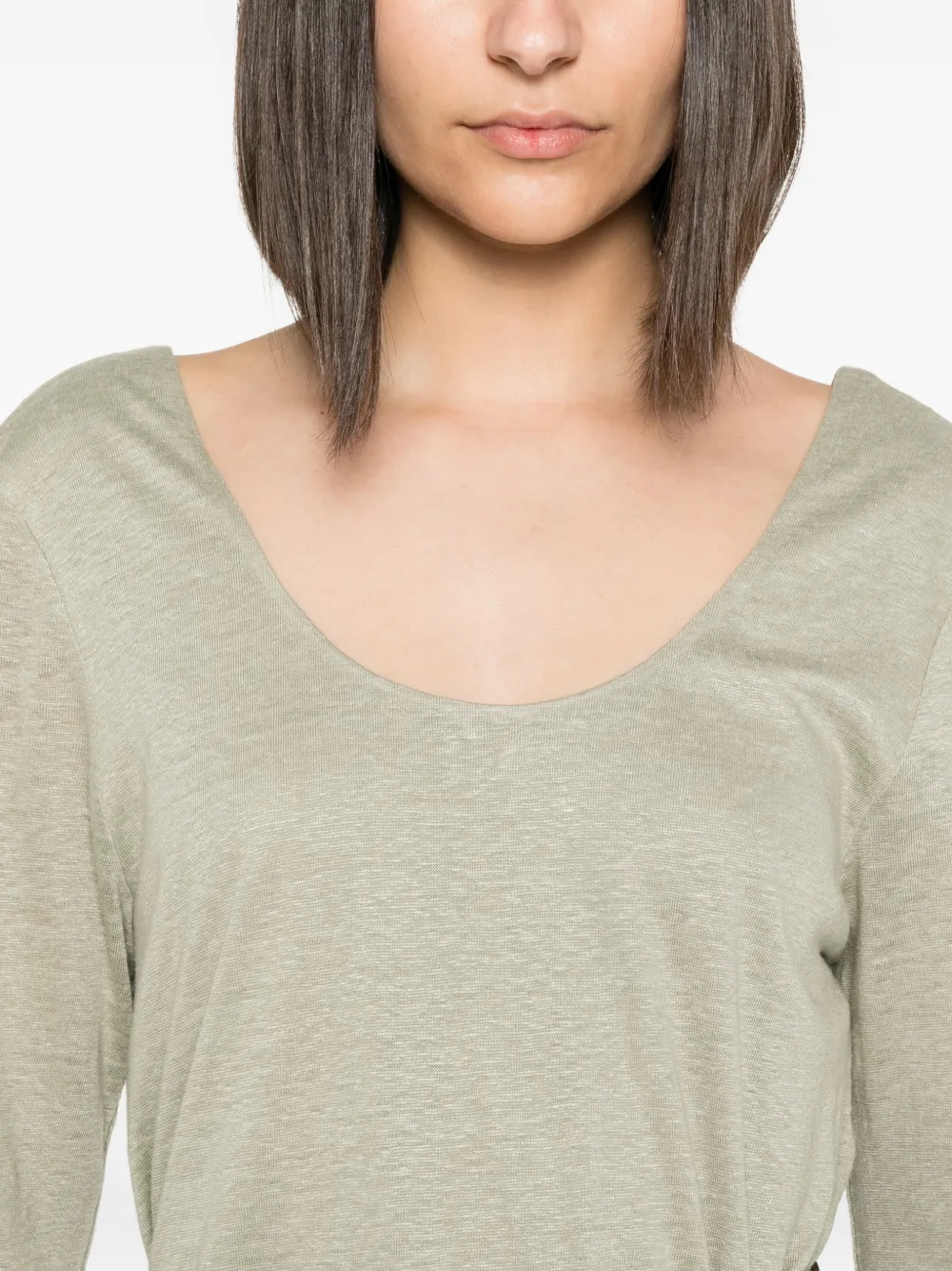 Max & Moi Ravie midi-jurk met lange mouwen Groen