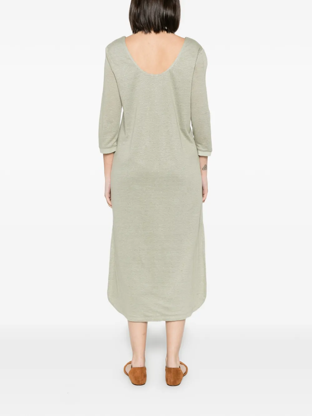 Max & Moi Ravie midi-jurk met lange mouwen Groen