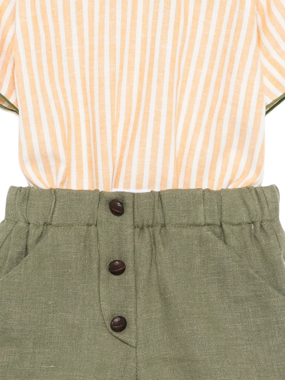  La Stupenderia Set Con Shorts A Righe - Verde 