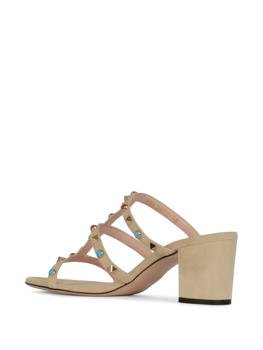 Valentino Garavani Sandalen verfraaid met studs bandje en hak Beige