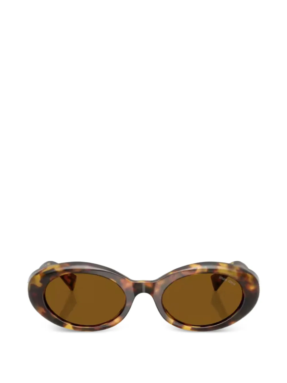 Miu Miu Eyewear logo oval-frame sunglasses - Marrone