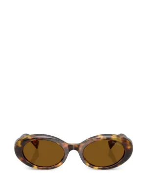 Prada Eyewear ラウンドフレーム サングラス | ブラウン | FARFETCH JP