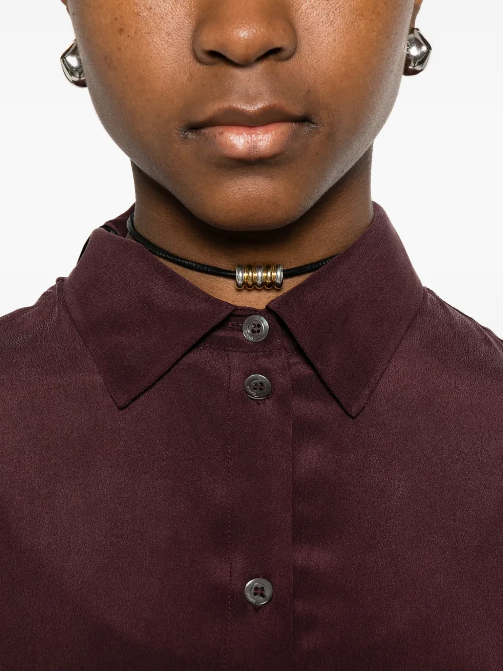 PINKO Crackers blouse met knopen Paars