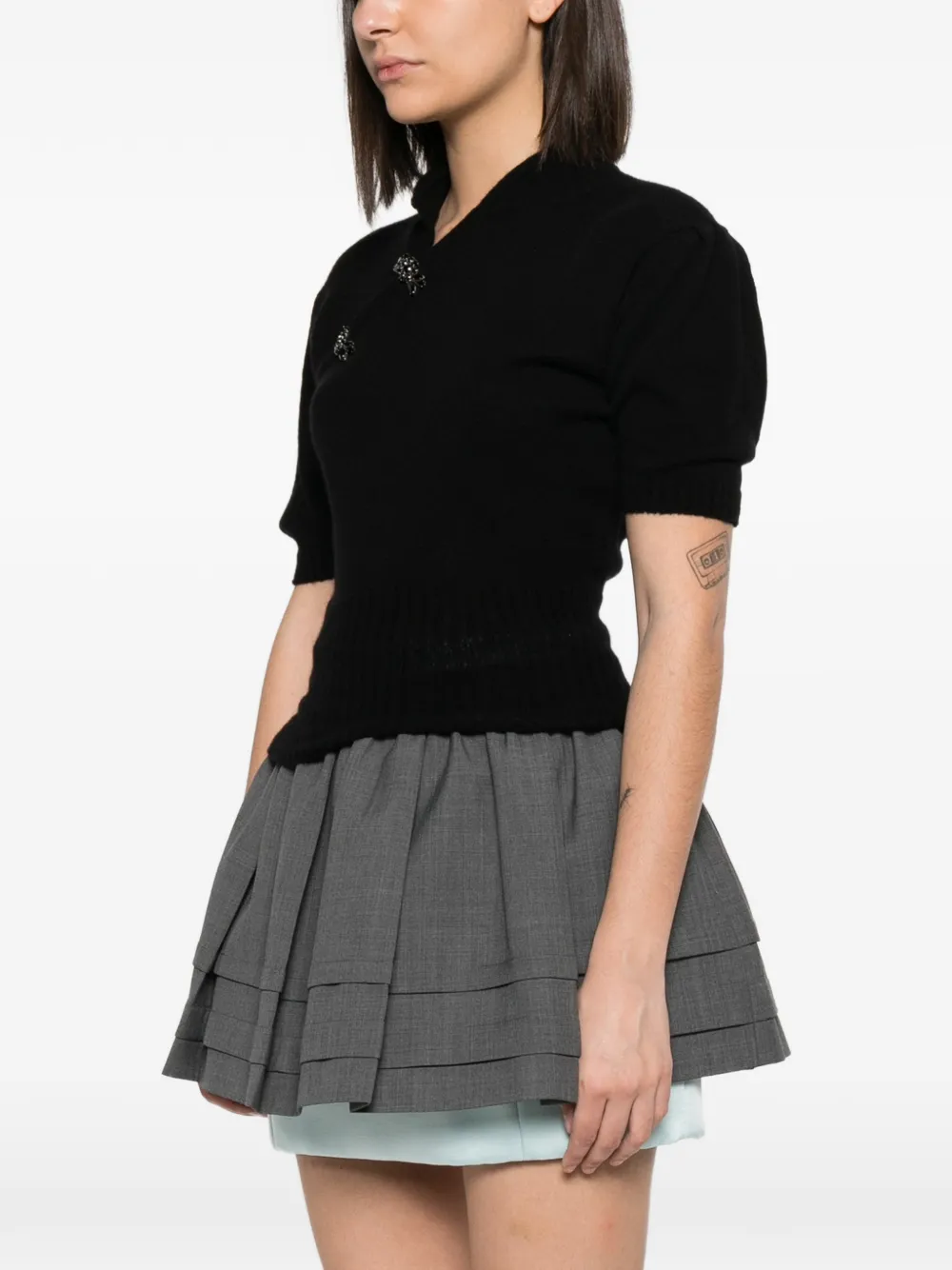  Simone Rocha Pull à Ornements De Perles - Noir 