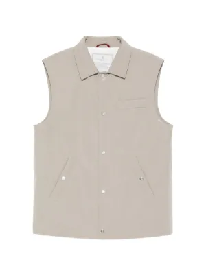 Brunello Cucinelli マイクロシェブロン リネンベスト | ニュートラル