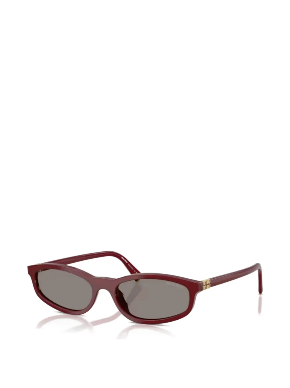  Miu Miu Eyewear Logo Oval-frame Sunglasses - Red 