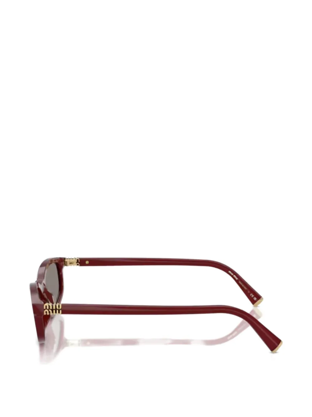 Miu Miu Eyewear Logo Oval-frame Sunglasses - Red 