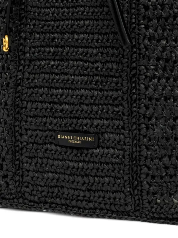 GIANNI CHIARINI Nefeli Crochet Drawstring Tote Bag | Black | FARFETCH